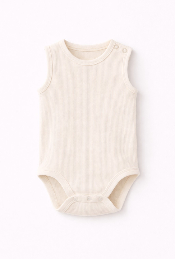 Body niemowlęce bez rękawa – prążkowane