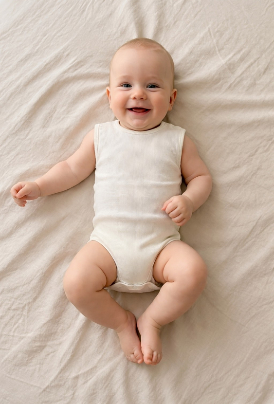 Body niemowlęce bez rękawa – prążkowane