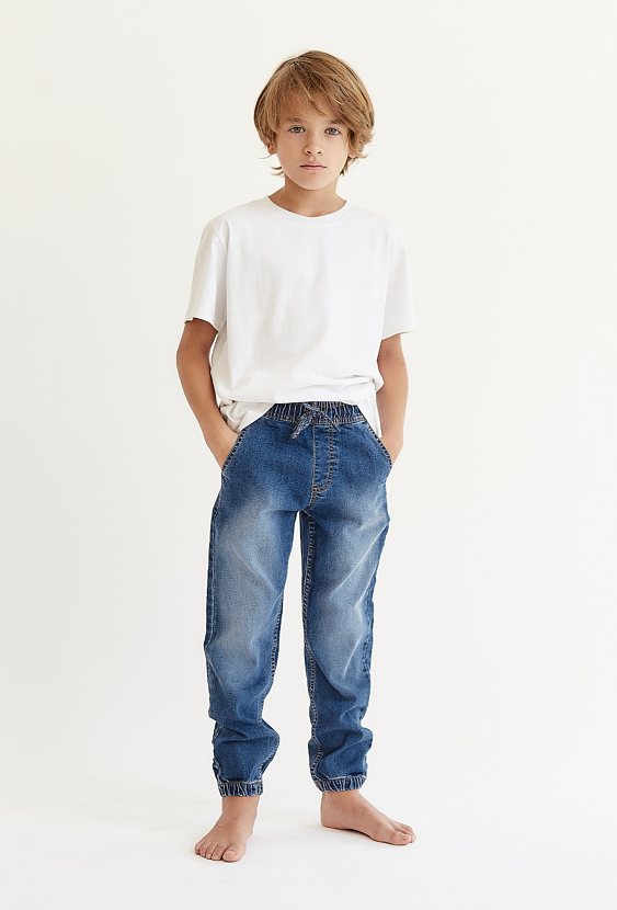 Spodnie jeansowe joggery - niebieskie - Lincoln&Sharks