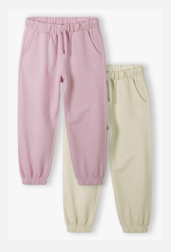 Spodnie dresowe dziewczęce 2-pak