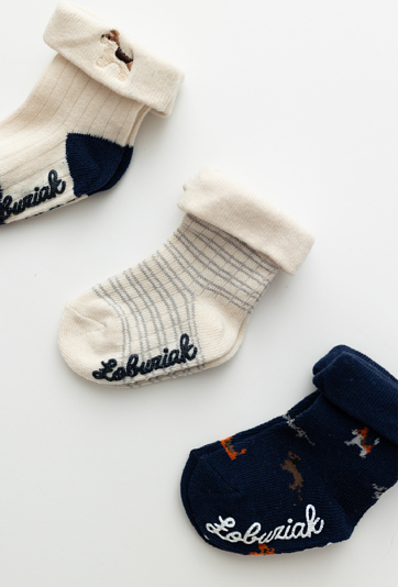 Skarpetki niemowlęce 3-pak - antypoślizgowe