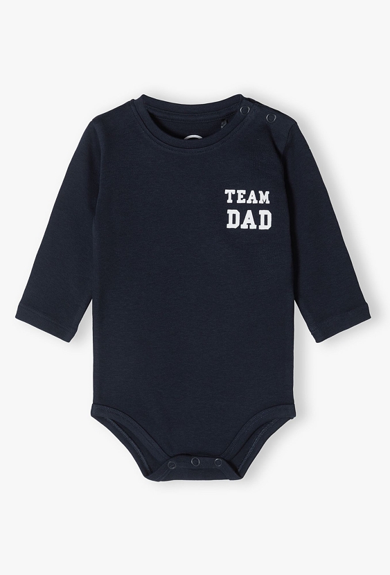 Body niemowlęce granatowe z długim rękawem - Team Dad