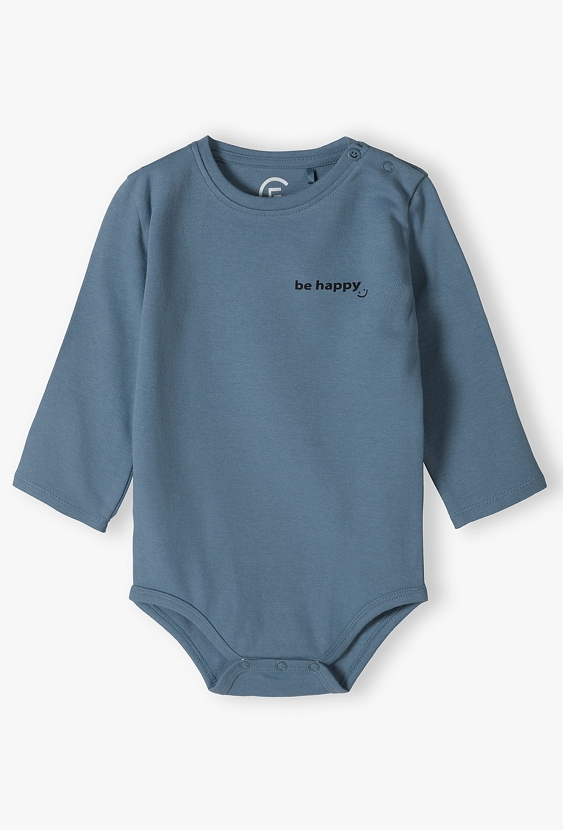 Body niemowlęce z długim rękawem z napisem Be Happy
