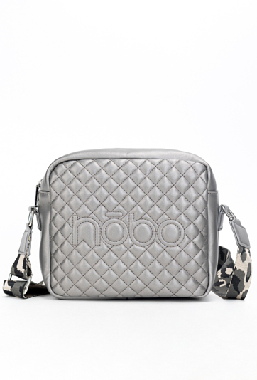 Srebrna pikowana listonoszka NOBO z ozdobnym paskiem