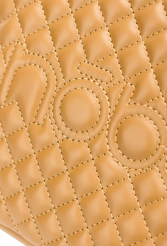 Beżowa pikowana listonoszka NOBO z paskiem w panterkę