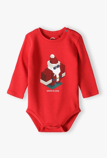 Czerwone body niemowlęce z napisem Świąteczny Vibe
