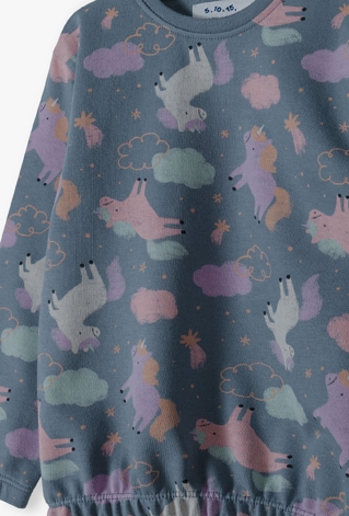 Bawełniana bluza niemowlęce w jednorożce