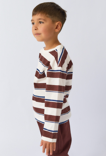 Bluzka chłopięca w paski z długim rękawem