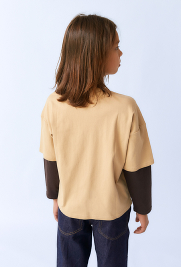 Chłopięca bluzka z długim rękawem i nadrukiem