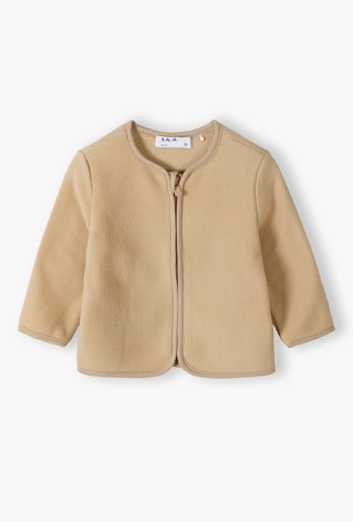 Beżowa ciepła, rozpinana bluza niemowlęca