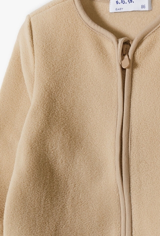 Beżowa ciepła, rozpinana bluza niemowlęca