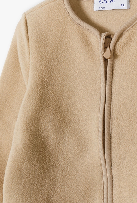 Beżowa ciepła, rozpinana bluza niemowlęca