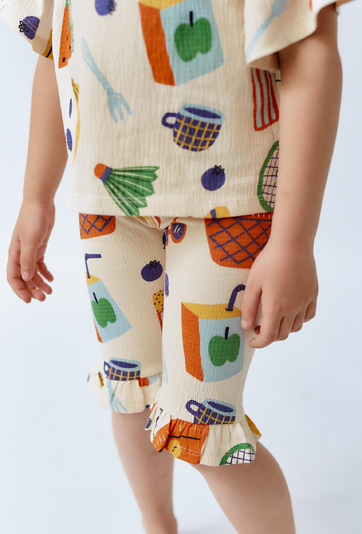 Legginsy rybaczki z falbanką