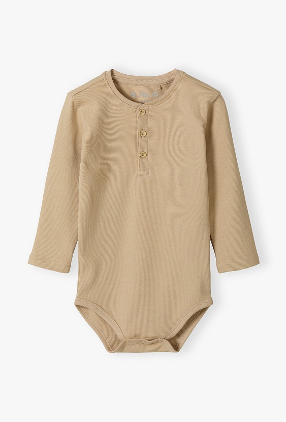 Beżowe body w prążki - długi rękaw - 5.10.15.