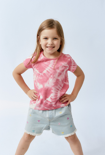 Jeansowe szorty dziewczęce z haftem