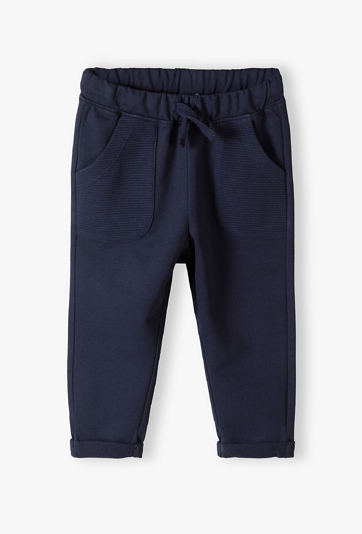 Granatowe spodnie dresowe dla niemowlaka - 5.10.15.