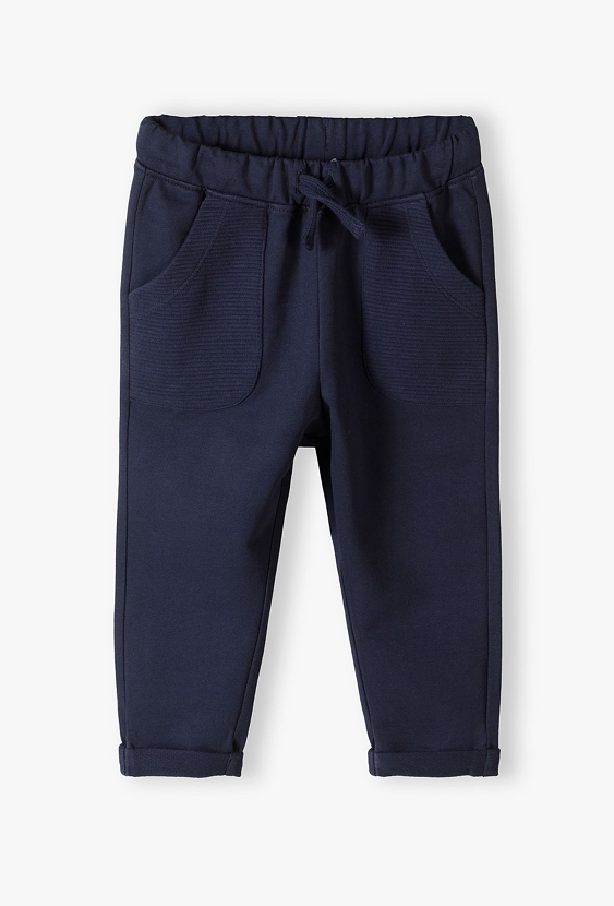 Granatowe spodnie dresowe dla niemowlaka - 5.10.15.