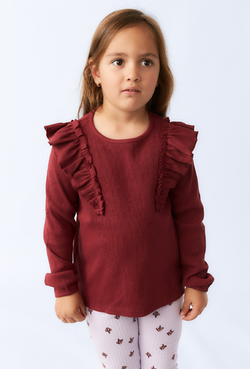 Bluzka z długim rękawem i falbankami