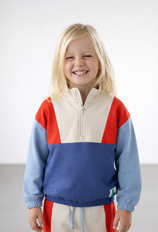 Bluza chłopięca comfort ze stójką i zamkiem do połowy