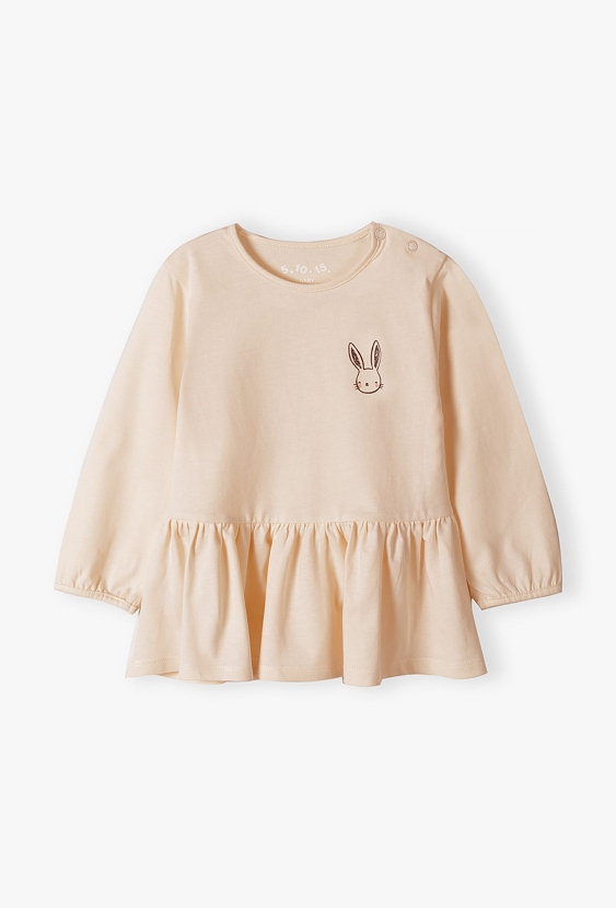 Beżowa bluzka niemowlęca z baskinką