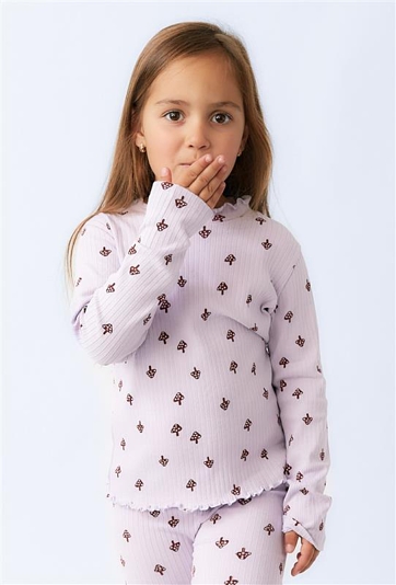 Bluzka dziewczęca z długim rękawem w grzybki