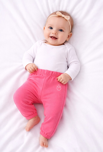 Spodnie dresowe niemowlęce dziewczęce 100% bawełna