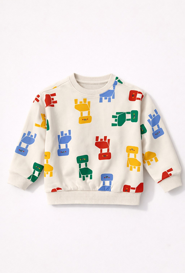 Bluza w kolorowe krzesełka