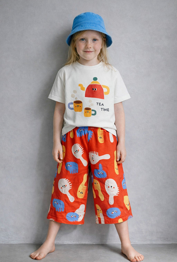 Spodnie dziewczęce Culottes 3/4 w grzebienie