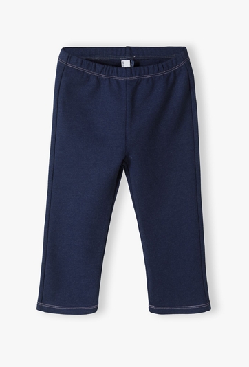 Granatowe dzwony niemowlęce z dzianiny - 5.10.15.