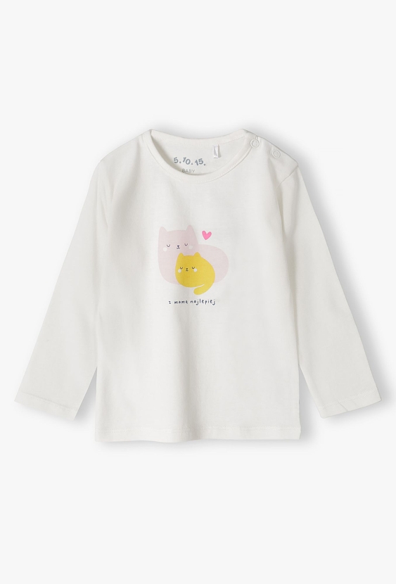 Bawełniana bluzka niemowlęca z długim rękawem