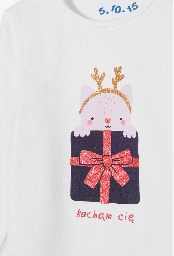 Body niemowlęce z motywem świątecznym - białe