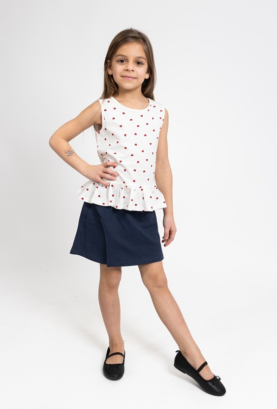 Dziewczęce spódnico-spodnie z zakładką