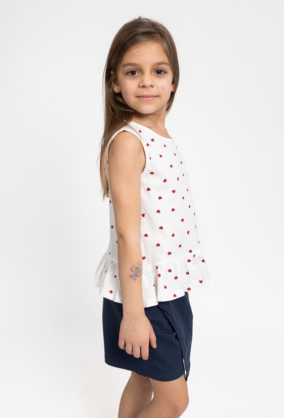 Dziewczęce spódnico-spodnie z zakładką