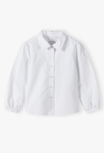 Biała elegancka koszula z długim rękawem dla dziewczynki