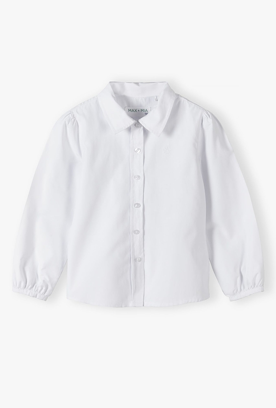 Biała elegancka koszula z długim rękawem dla dziewczynki