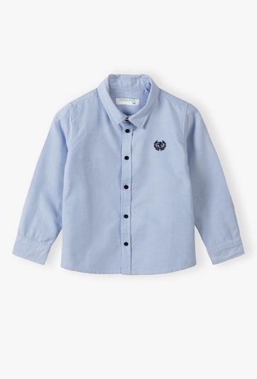 Elegancka niebieska koszula dla chłopca - długi rękaw