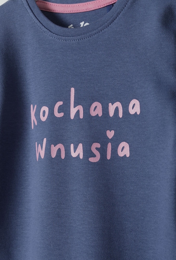 Granatowe body niemowlęce z napisem 