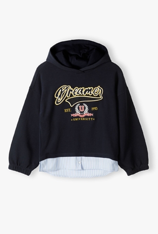 Granatowa bluza dresowa z kapturem - Fun College