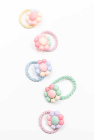 Gumki do włosów z kwiatkami