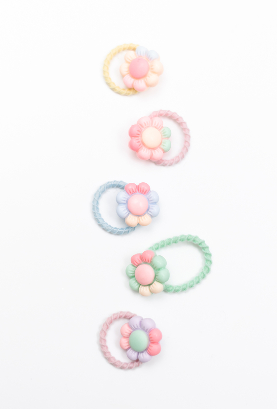 Gumki do włosów z kwiatkami