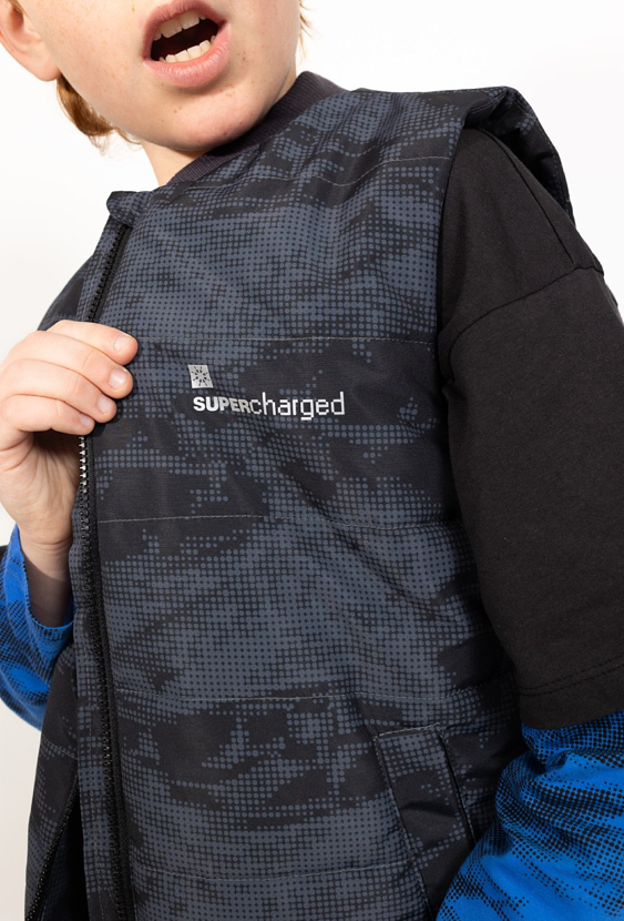 Pikowany bezrękawnik chłopięcy na zamek