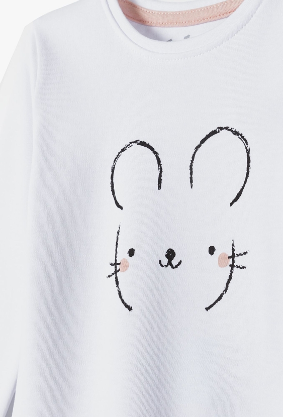 Białe bawełniane body niemowlęce z myszką