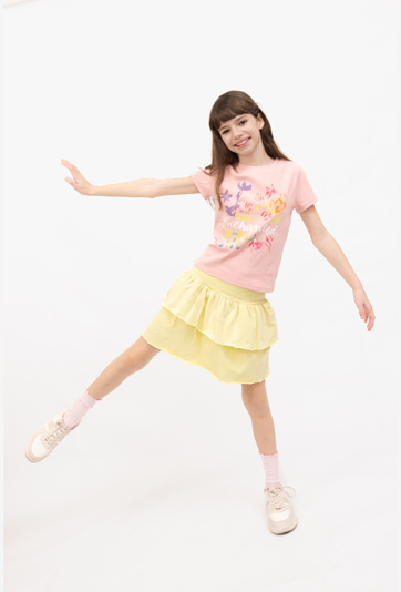 Spódnico-spodnie dziewczęce z falbankami