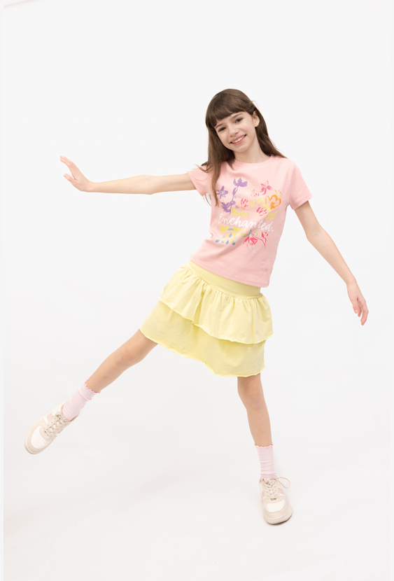 Spódnico-spodnie dziewczęce z falbankami