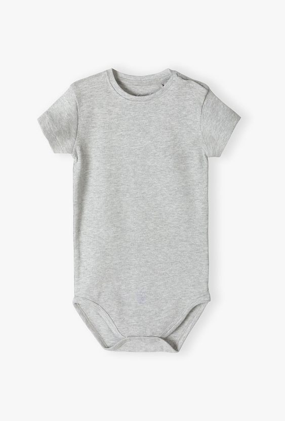 Szare body niemowlęce w prążki - krótki rękaw - 5.10.15.