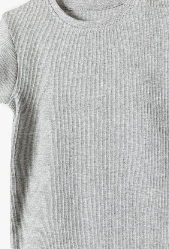 Szare body niemowlęce w prążki - krótki rękaw - 5.10.15.