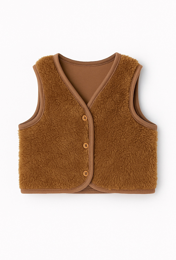 Brązowa kamizelka niemowlęca z miękkiego futerka