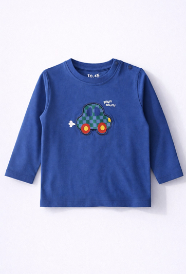 Bluzka niemowlęca z długim rękawem z samochodzikiem