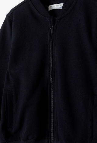 Granatowa rozpinana bluza dresowa dla chłopca