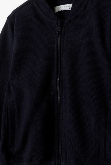 Granatowa rozpinana bluza dresowa dla chłopca